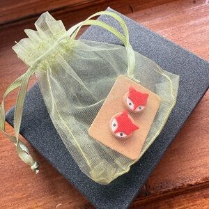 Fox Stud Earrings in Red - Cute Animal Earrings